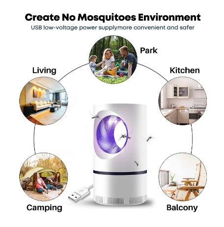 Electric Mosquito Trap Blue Light Mosquito Killer Lamp With USB Power Suction Fan No Zapper Child Safe